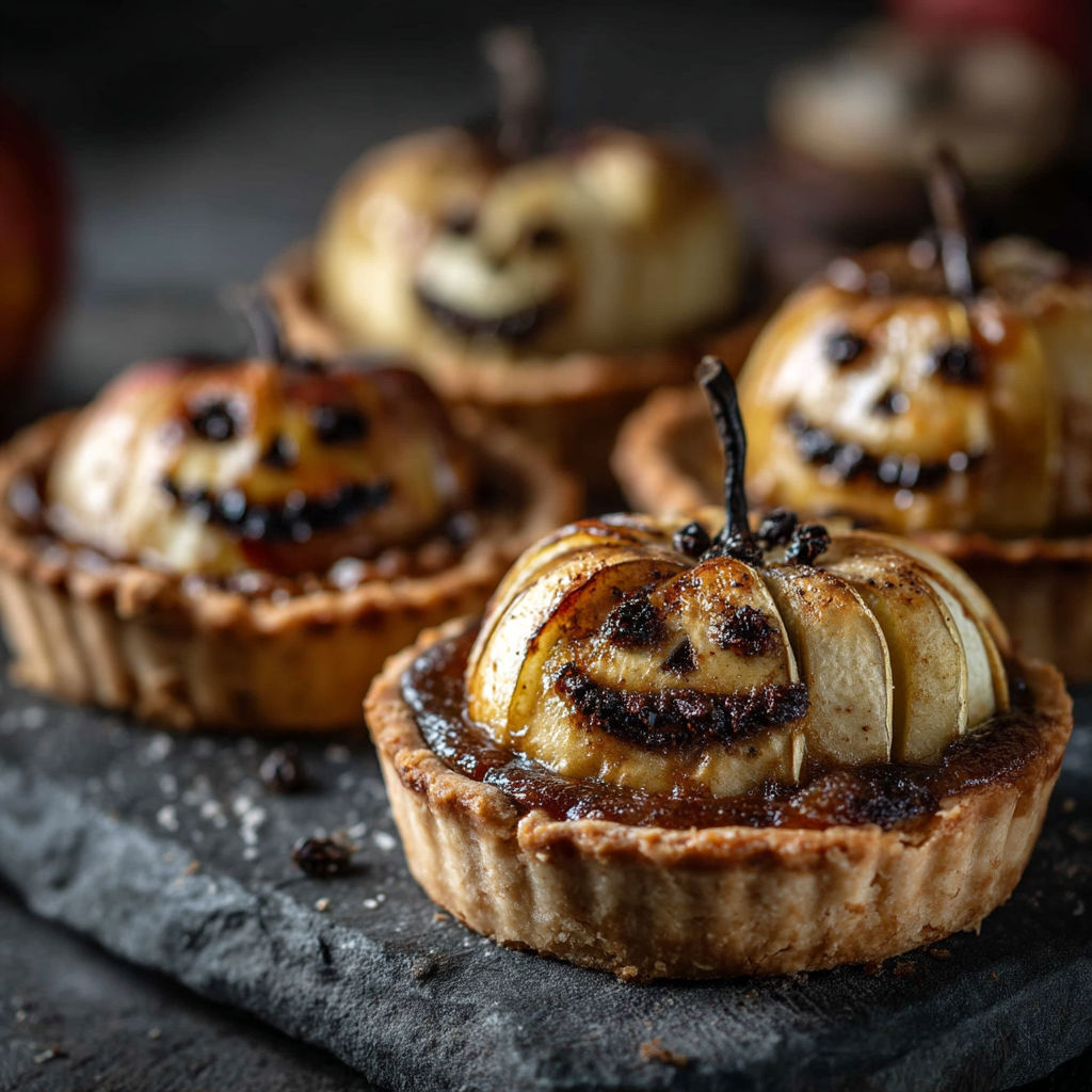 Des mini pâtés de pumpkin avec des choux de chocolat.