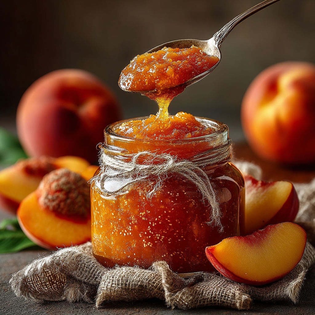 Une jarre de confiture de miel sur une table.