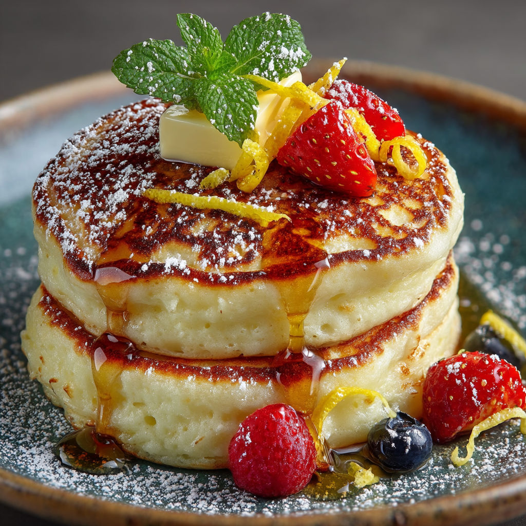 Une pâte à crêpes sucrée avec des fruits frais.