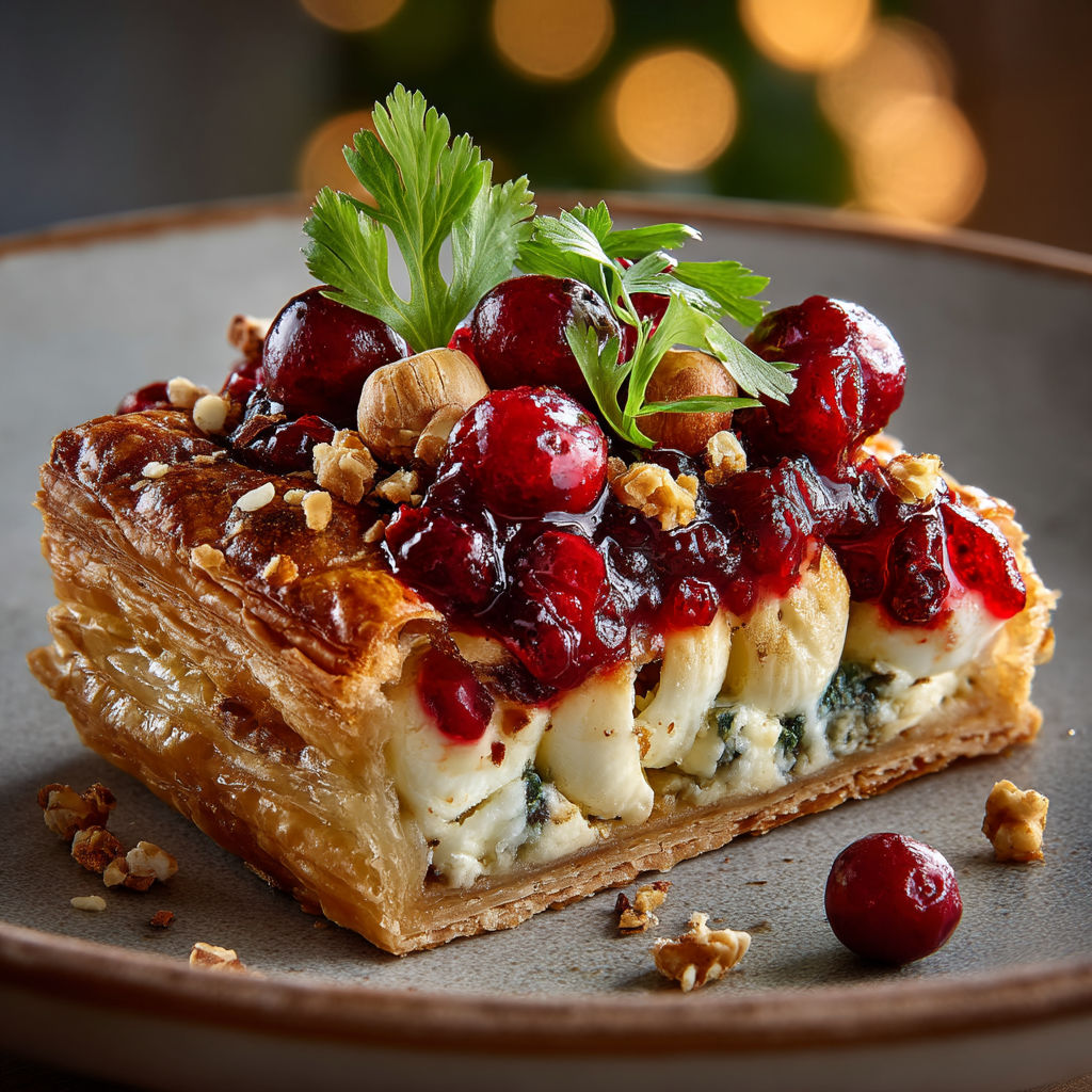 Une tarte aux fruits sur un plateau.