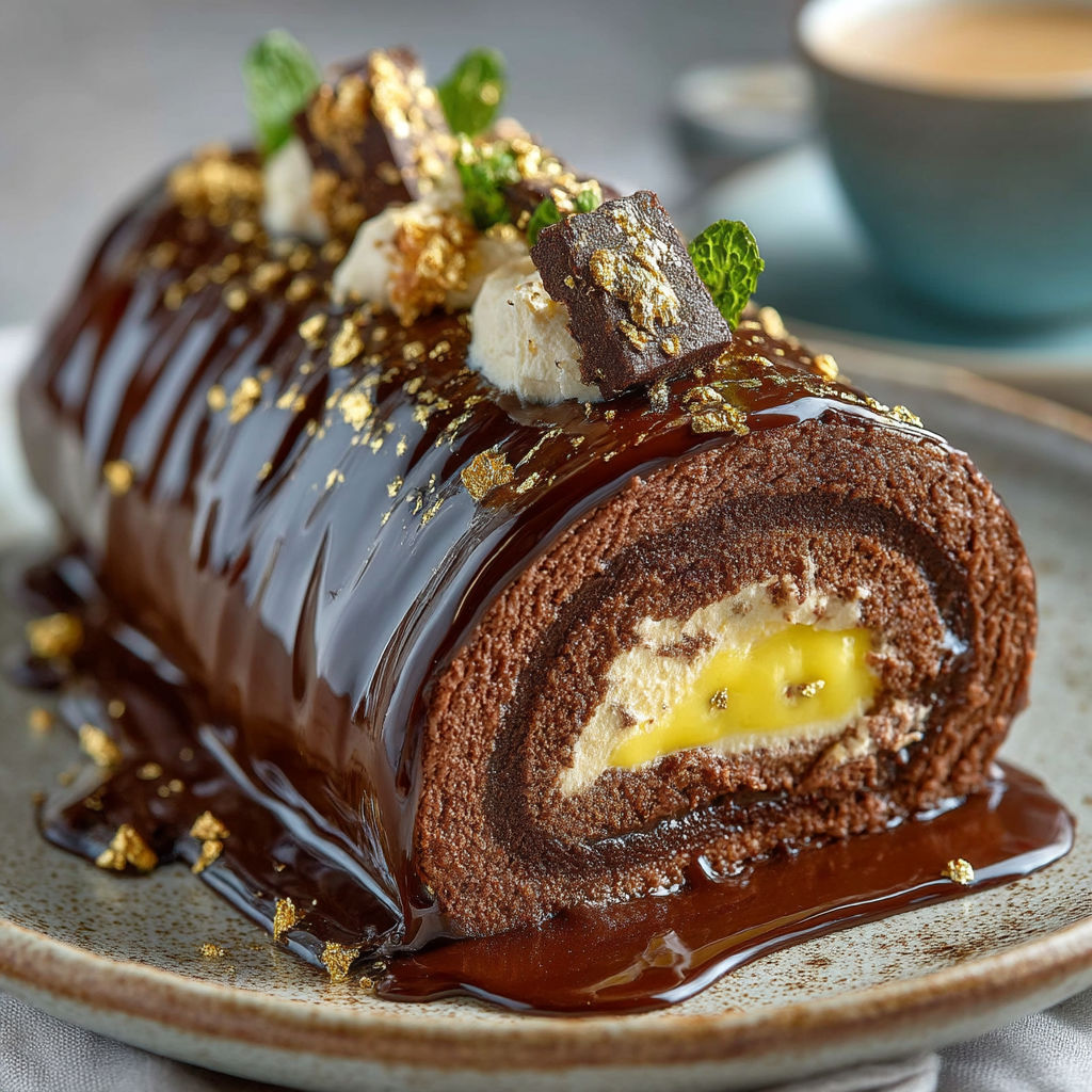 Une glace de chocolat avec des fruits frais.