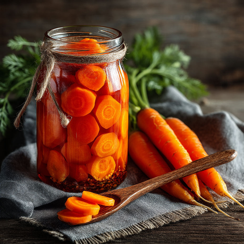 Carottes dans un verre.