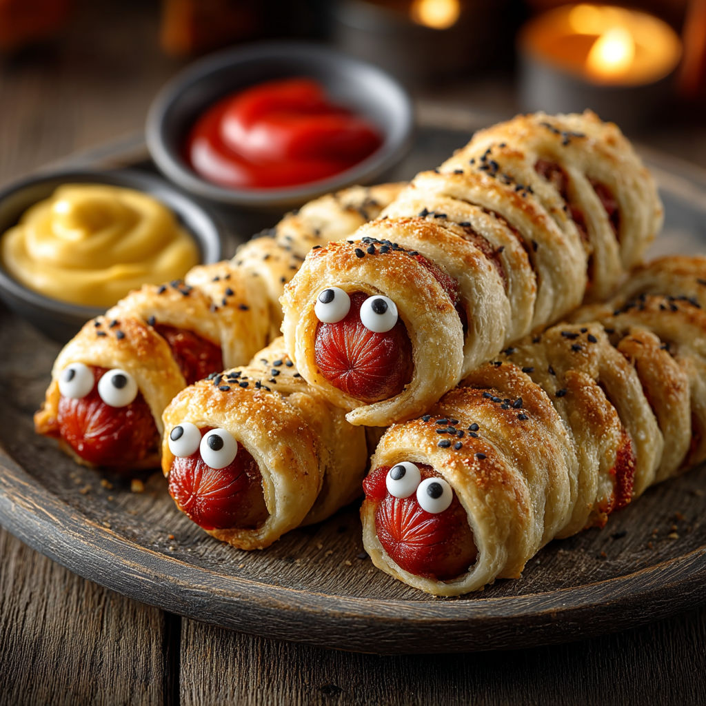 Hot dog enroulé dans du pain d'épinards.