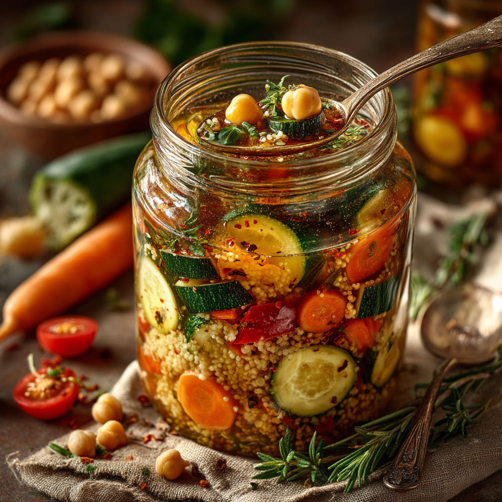 Bocaux de légumes à couscous.