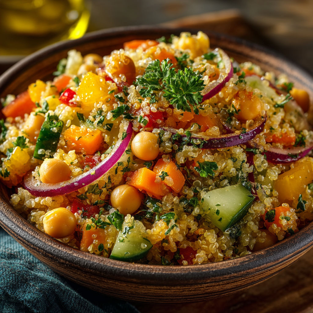 Salade de quinoa et pois chiches.