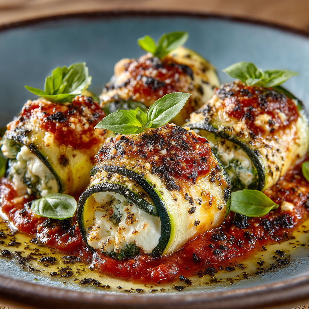 Involtini de courgettes à la ricotta et feta.