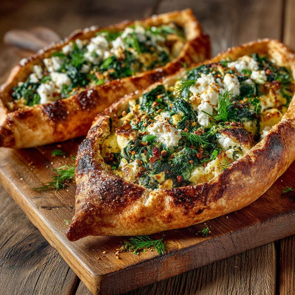 Two pieces of food on a wooden table.