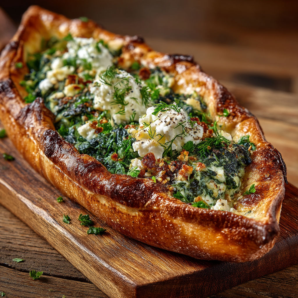 Une pâte de pizza avec des légumes verts et des fromages.