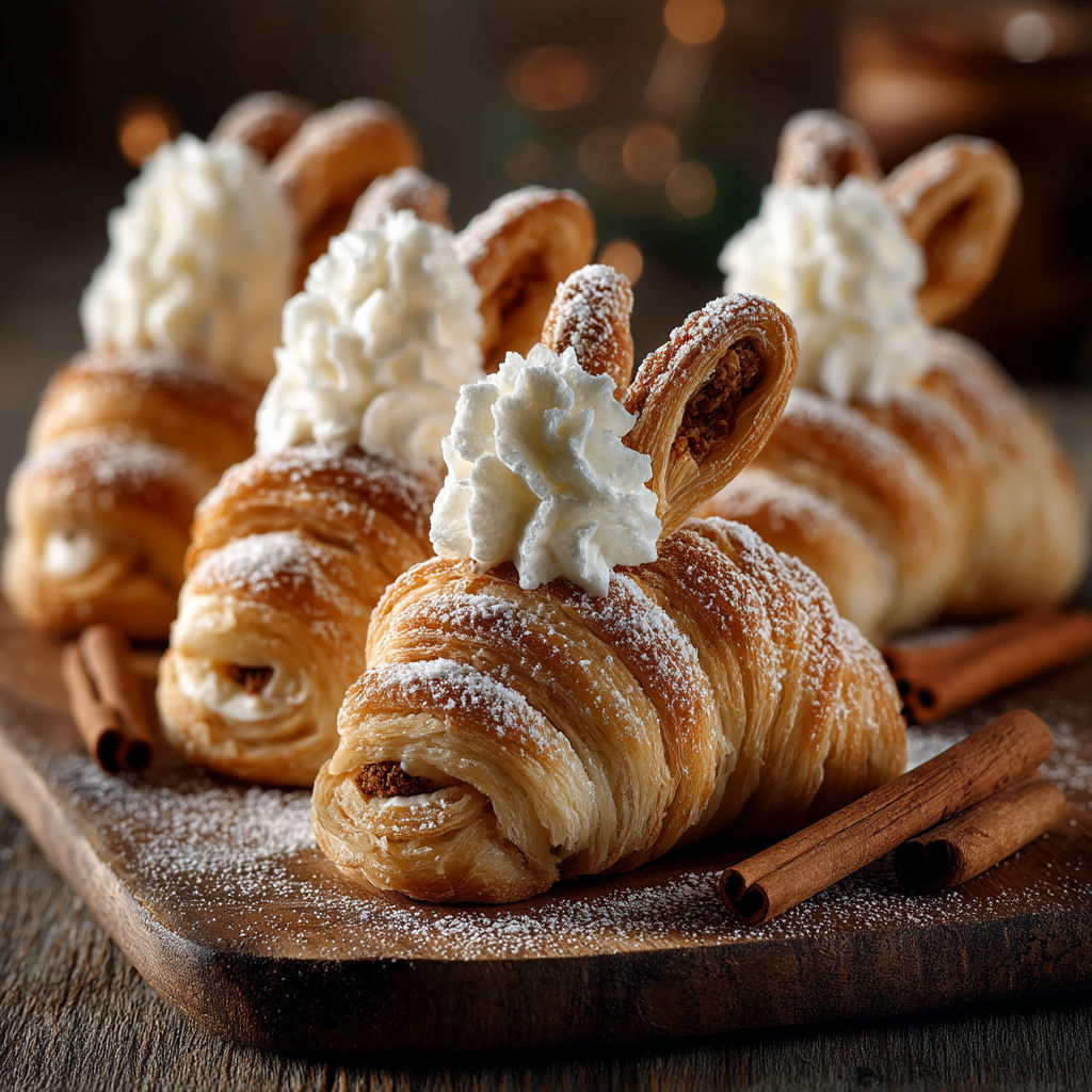 Lapins feuilletés avec des canelles.