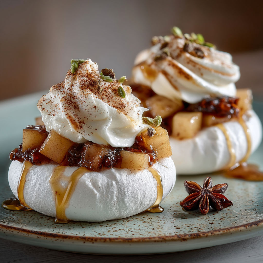 Desserts with whipped cream and fruit on a plate.