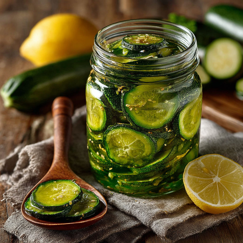 Une jarre contenant des cucumbers et des citrons.