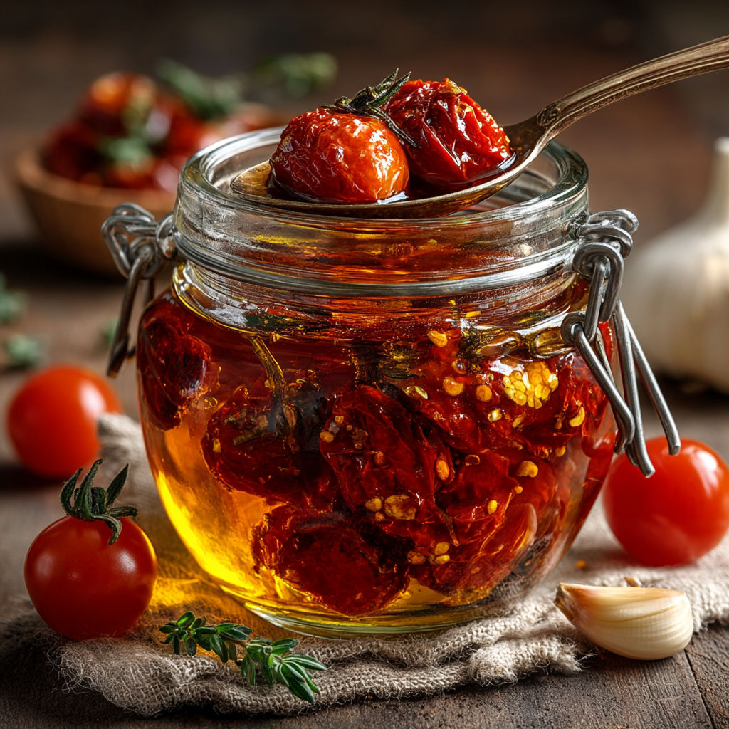 Un pot de conserve de tomates.