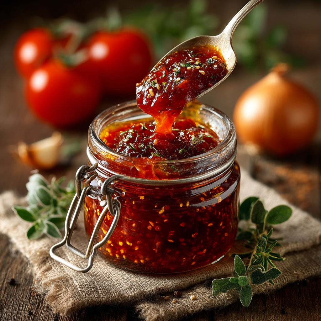 Une cuillère en argent est utilisée pour prendre une cuillère de sauce.