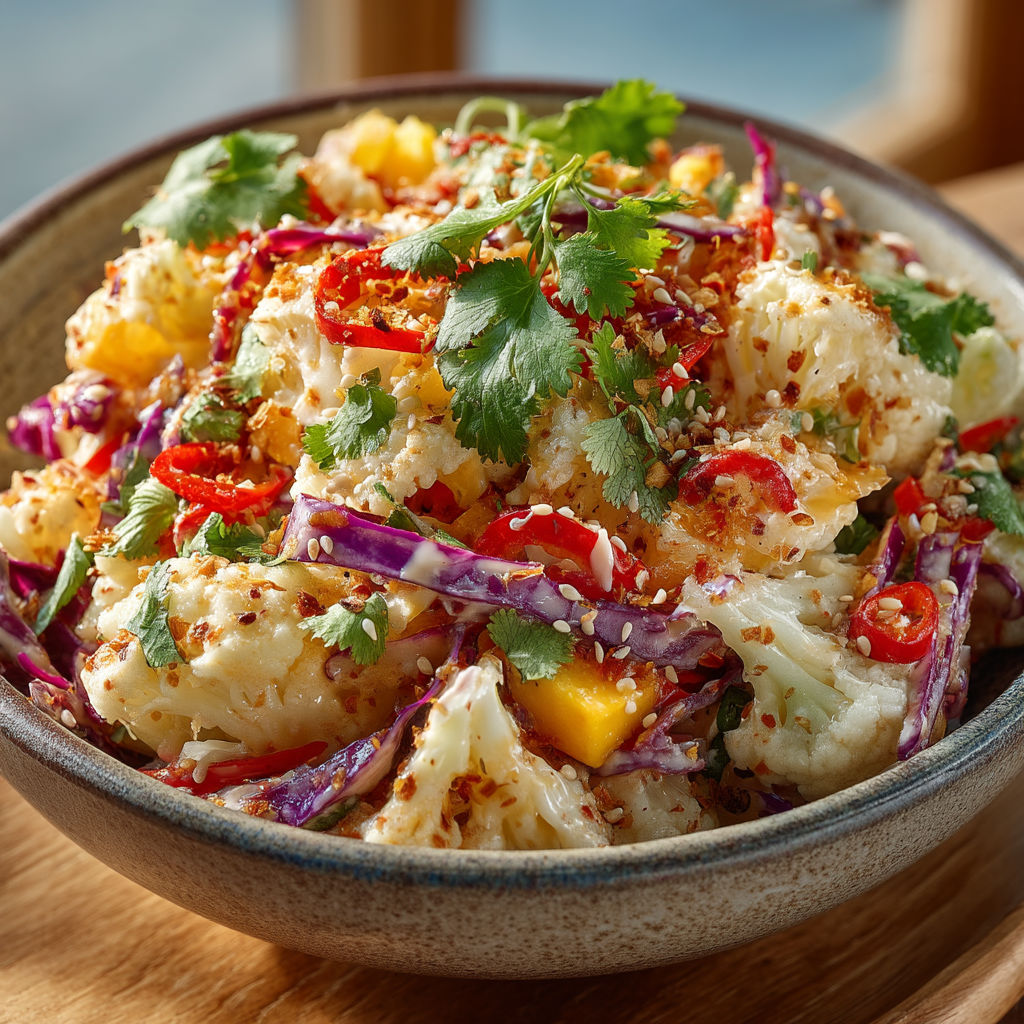 Une assiette de salade contenant des légumes et des épices.