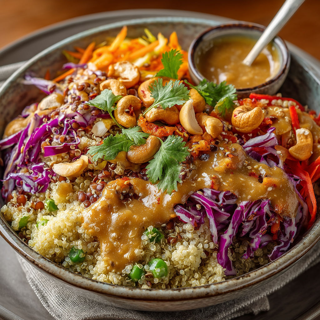 Une salade de noix et de légumes.