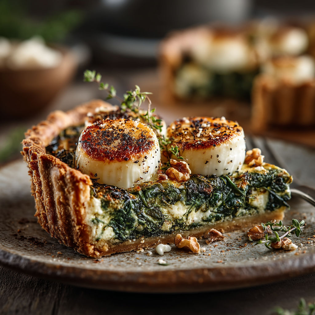 Une tarte aux pommes et noix.