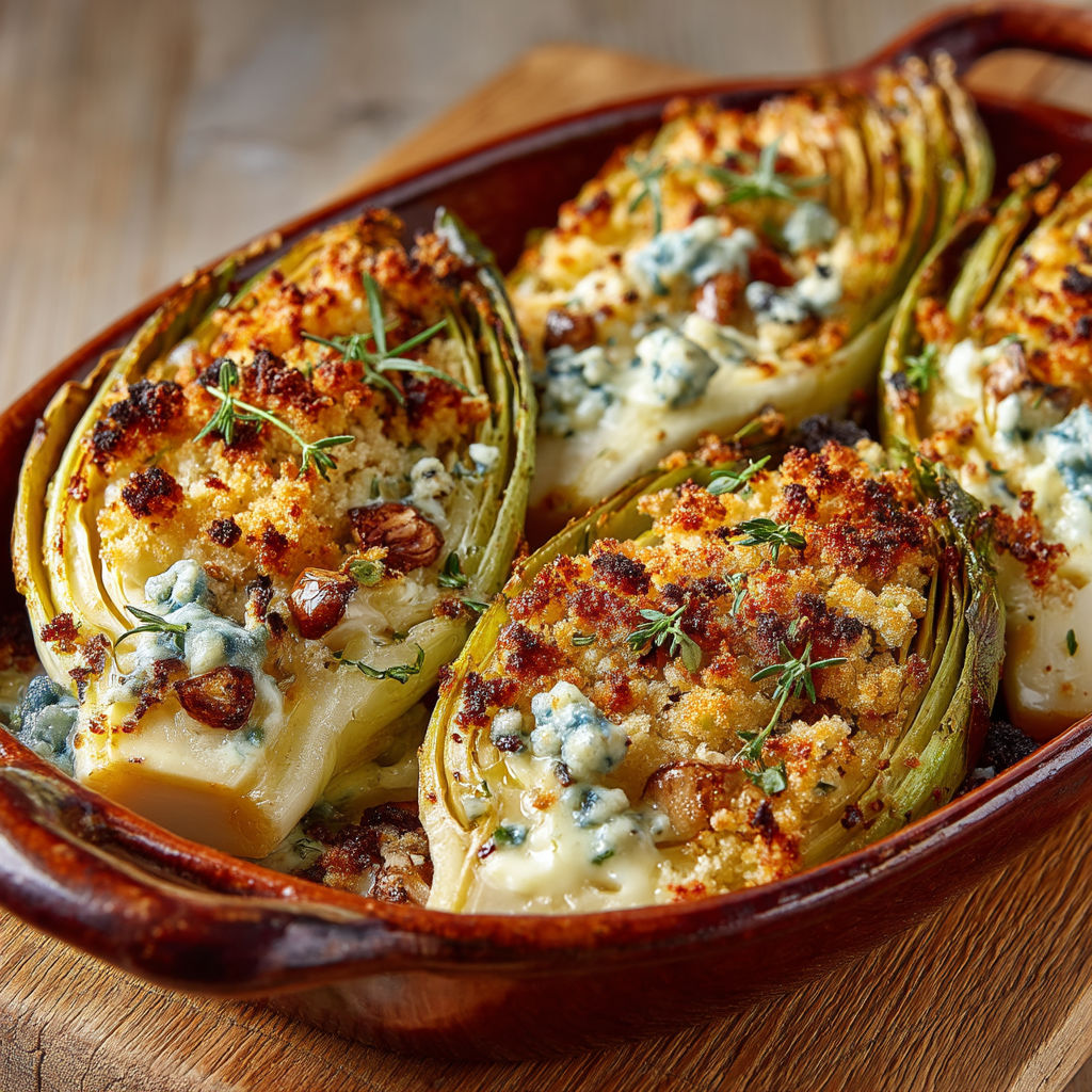 Une assiette de légumes grillés avec une sauce bleue.