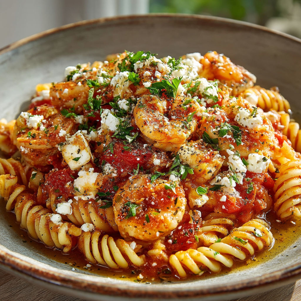 Une assiette de spaghetti avec des tomates et des herbes.
