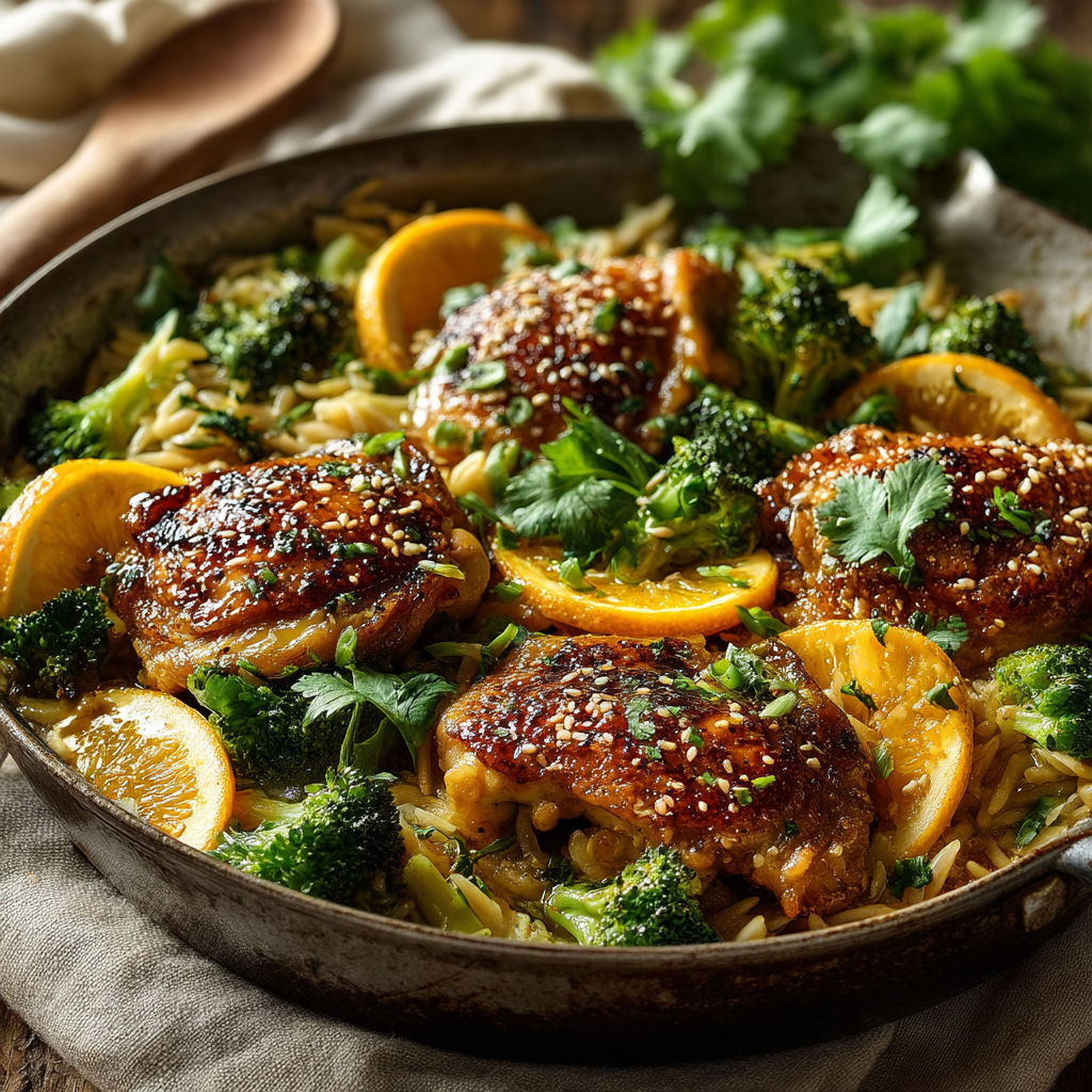 Une casserole de poulet et de légumes.