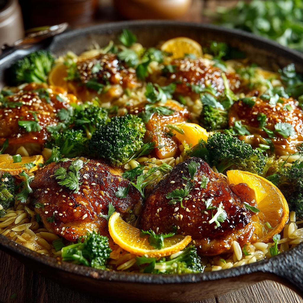 Une casserole de poulet et de brocoli.