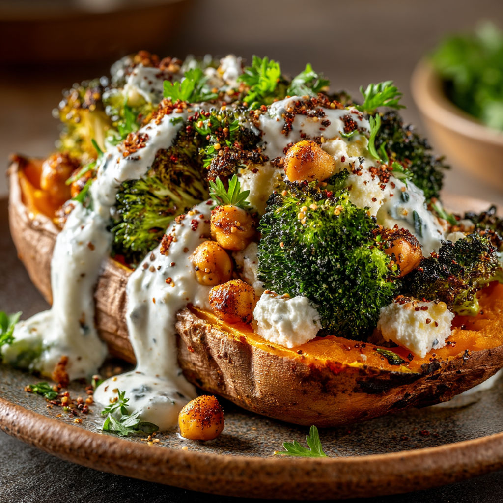 Une pâte de pommes de terre avec des légumes verts et des herbes.