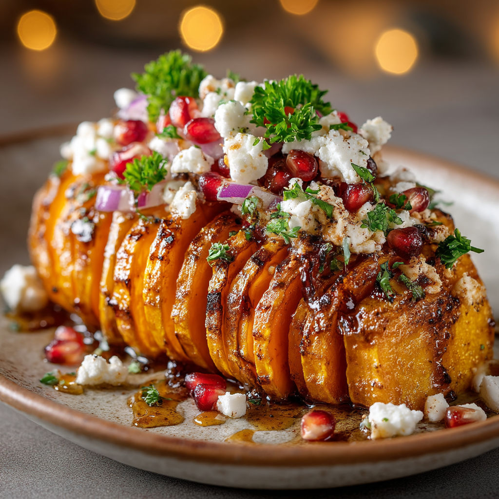 Une carotte farcie de pommes, de baies et de fromage.