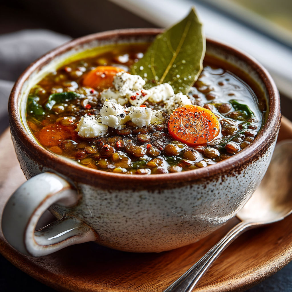 Soupe de lentilles à la grecque au Cookeo.