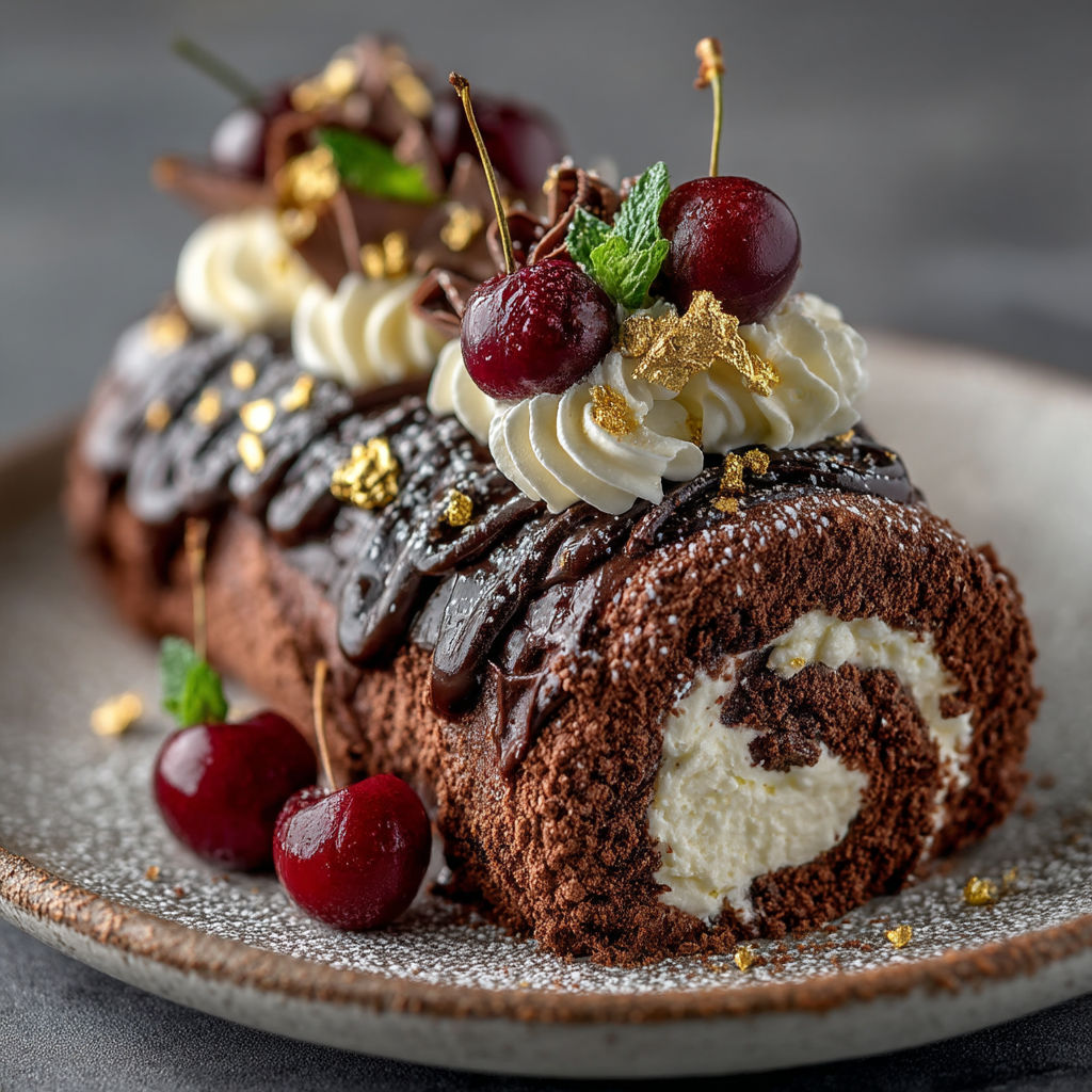 Une délicieuse tarte aux cerises et chocolat.