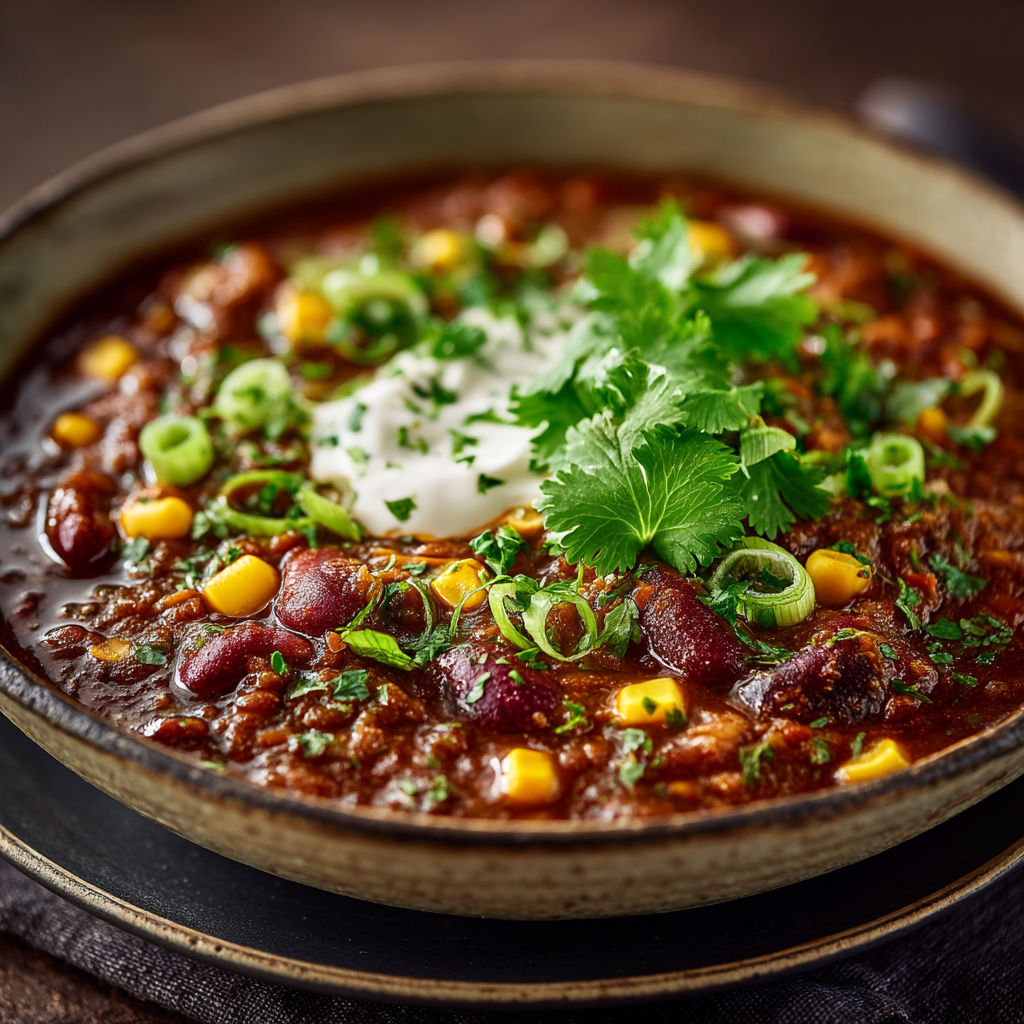 Une soupe chaude avec des légumes verts et des épices.