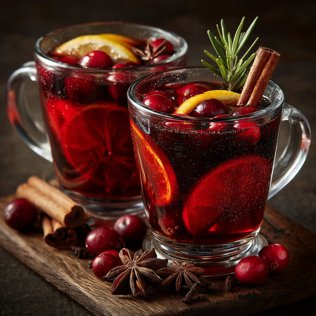 Un verre de vin rouge avec des fruits rouges et des épices.