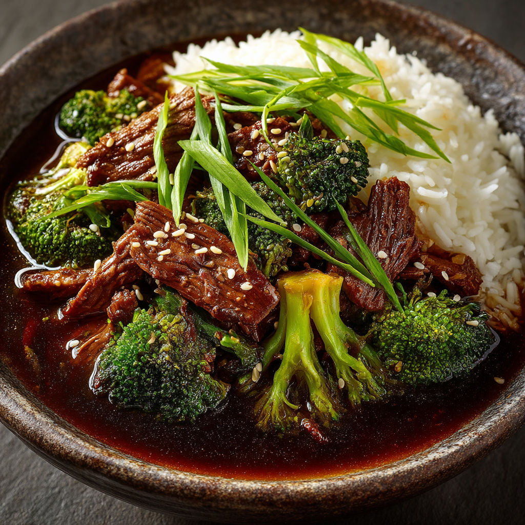 Boeuf aux brocolis à la mijoteuse.