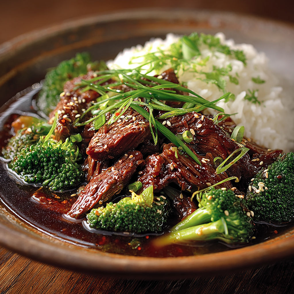 Boeuf aux brocolis à la mijoteuse.