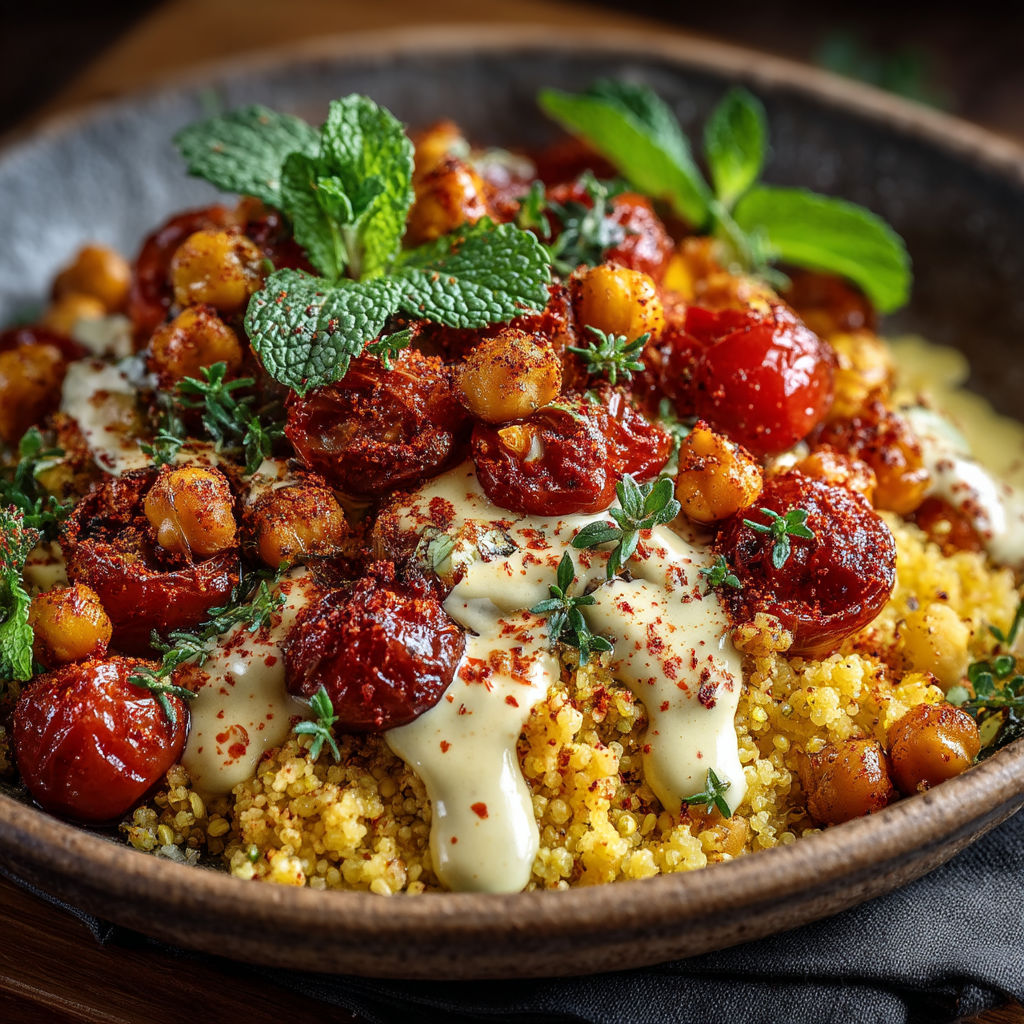 Bowl of red tomatoes and green mint.