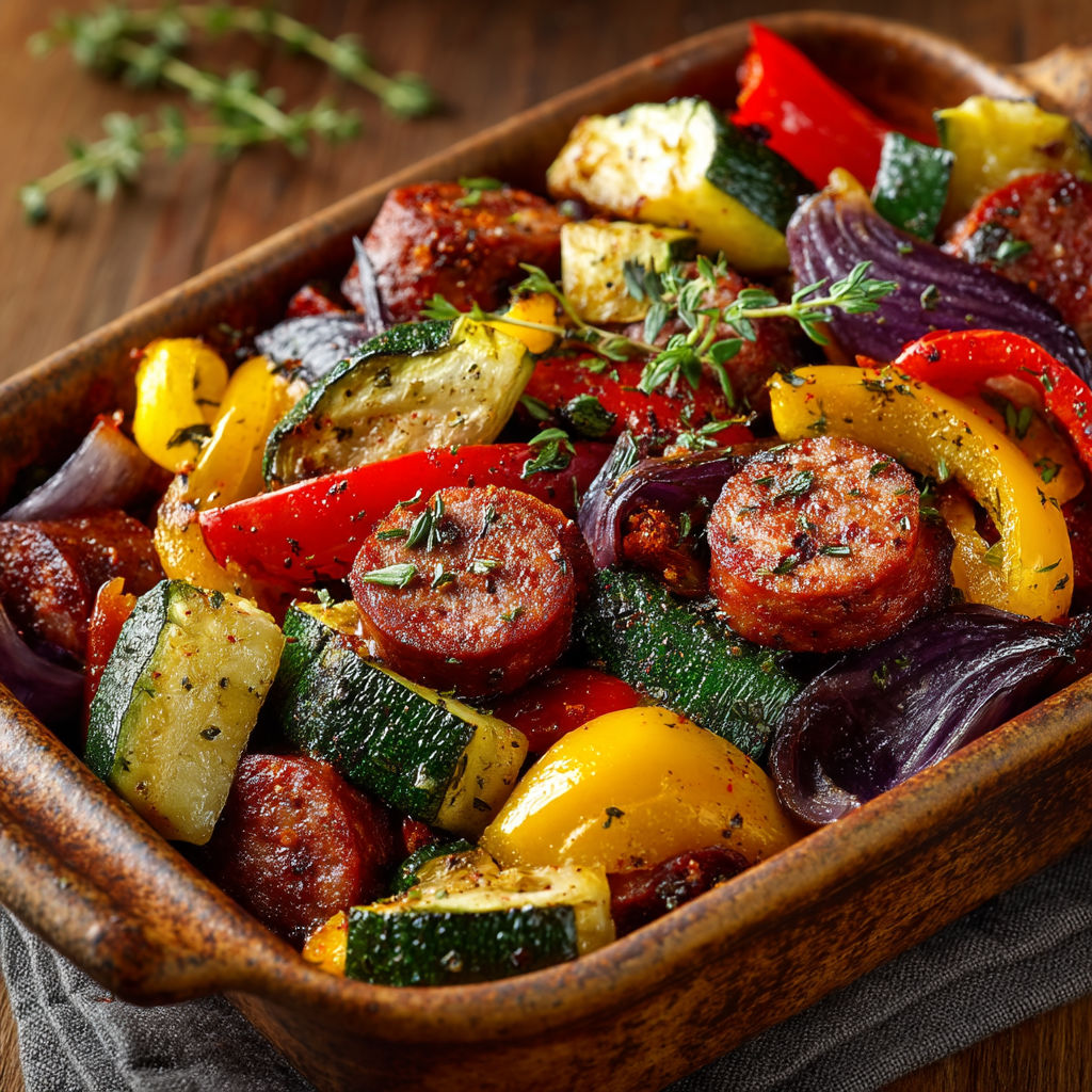 Une assiette de légumes et de viande.