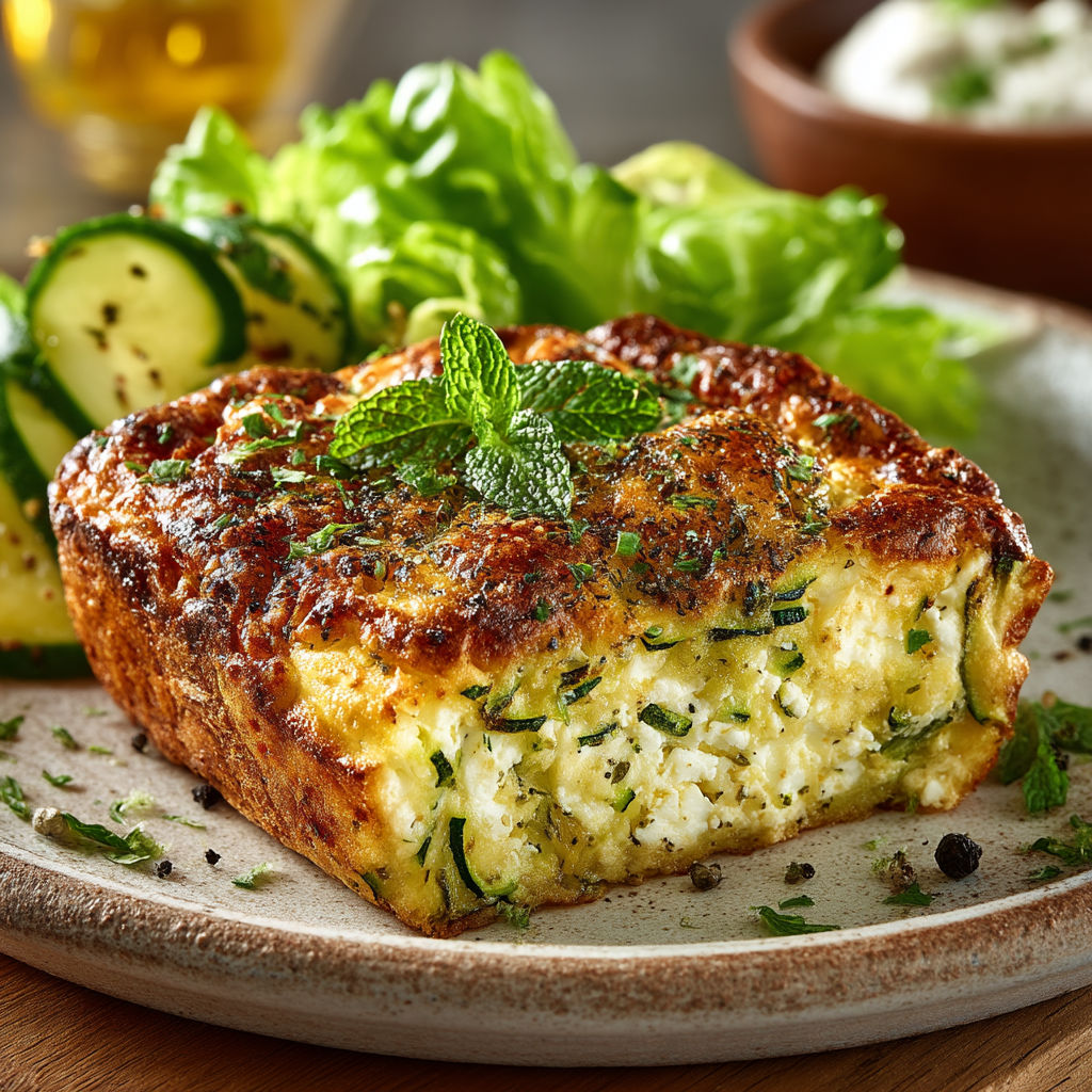 Une tarte aux légumes et fromage sur un plateau.