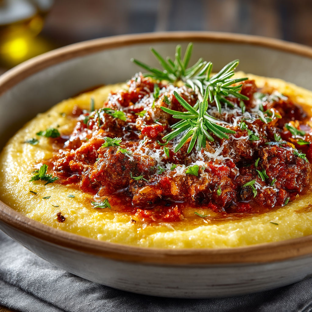 Une assiette de gnocchi avec des herbes et des sauces.