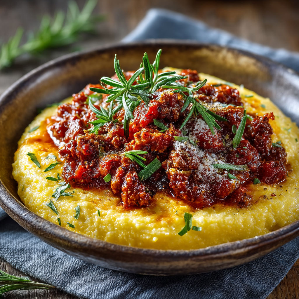 Une assiette de gnocchi avec des herbes et des tomates.
