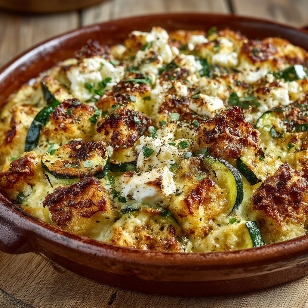 Gratin de courgettes à la feta.