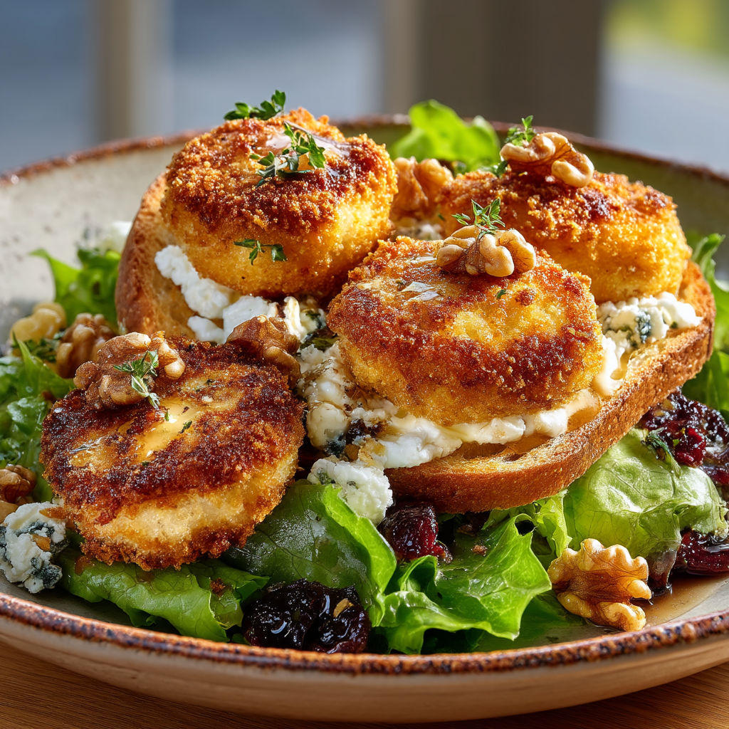 Salade au chèvre chaud.