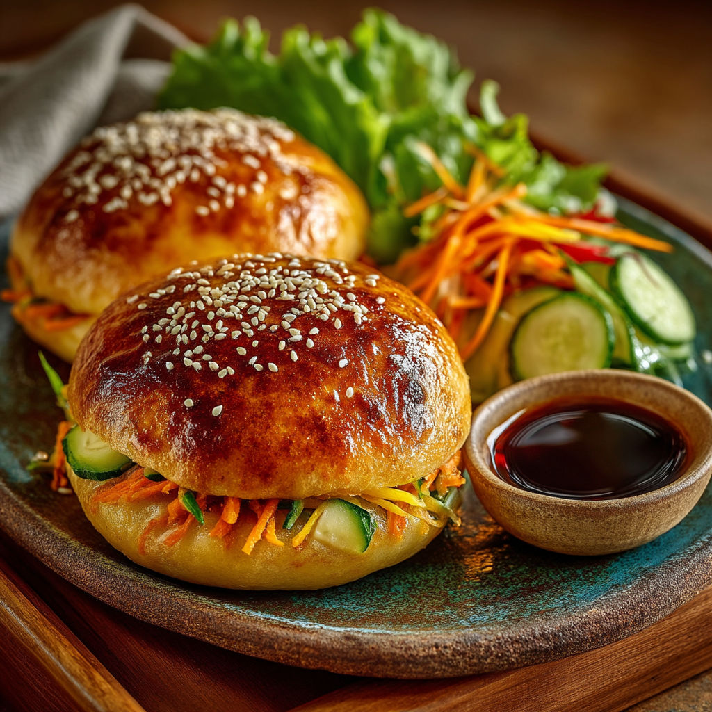 Une assiette de sandwichs et de légumes.