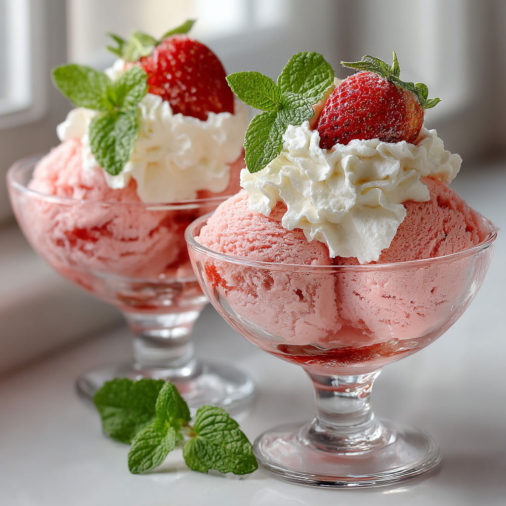 Deserts with strawberries and mint.