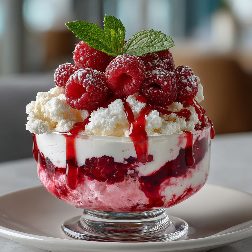 Un dessert en verre contenant des fraises et du lait.