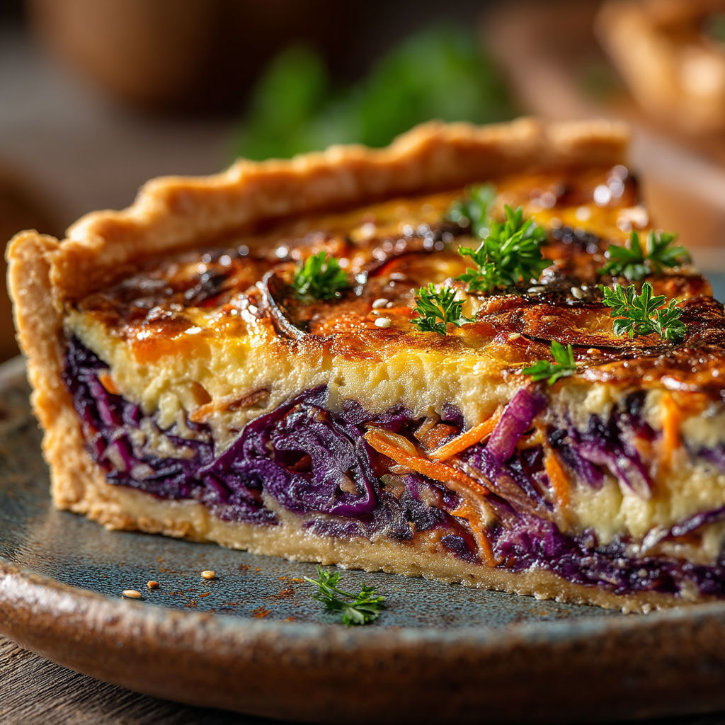 Une tarte aux pommes est servie sur un plateau.