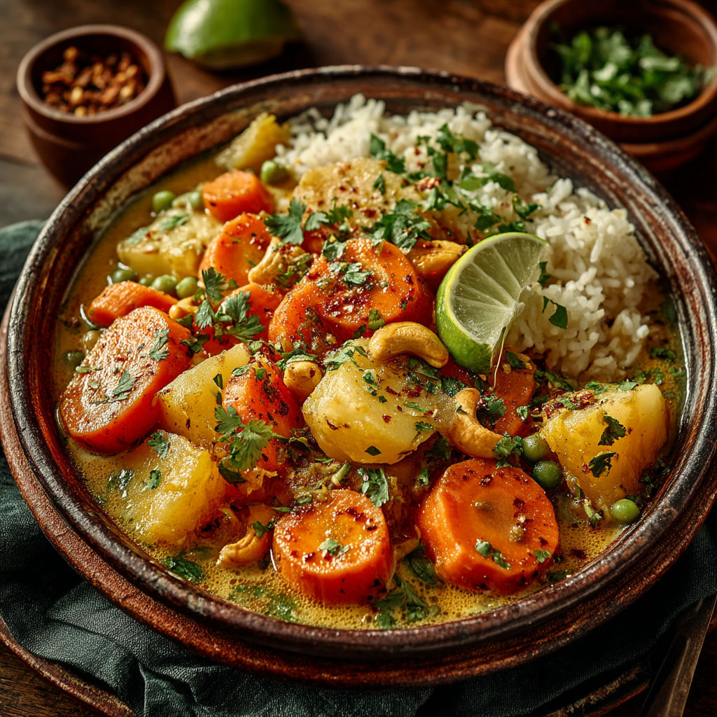 Une assiette de curry végétarien au Cookeo.