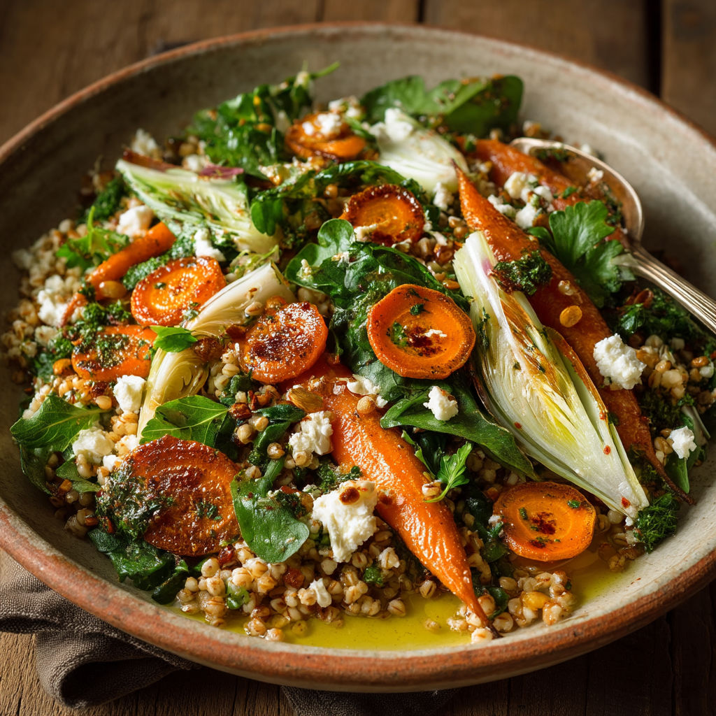 Une salade de légumes et de carottes.