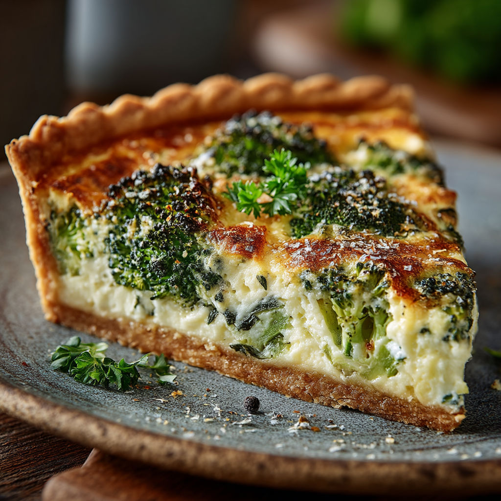 Une tarte aux pommes avec des légumes verts.