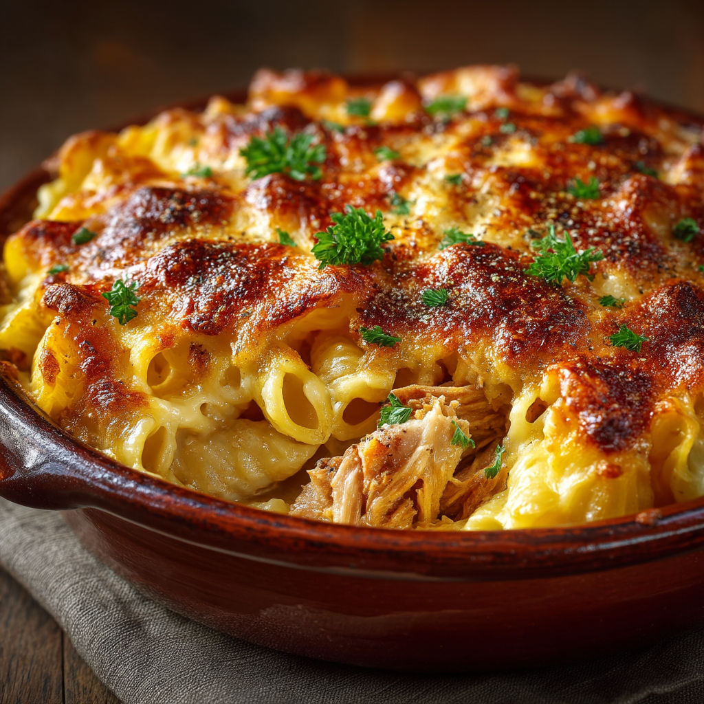 Une casserole de macaroni et de sauce tomate.