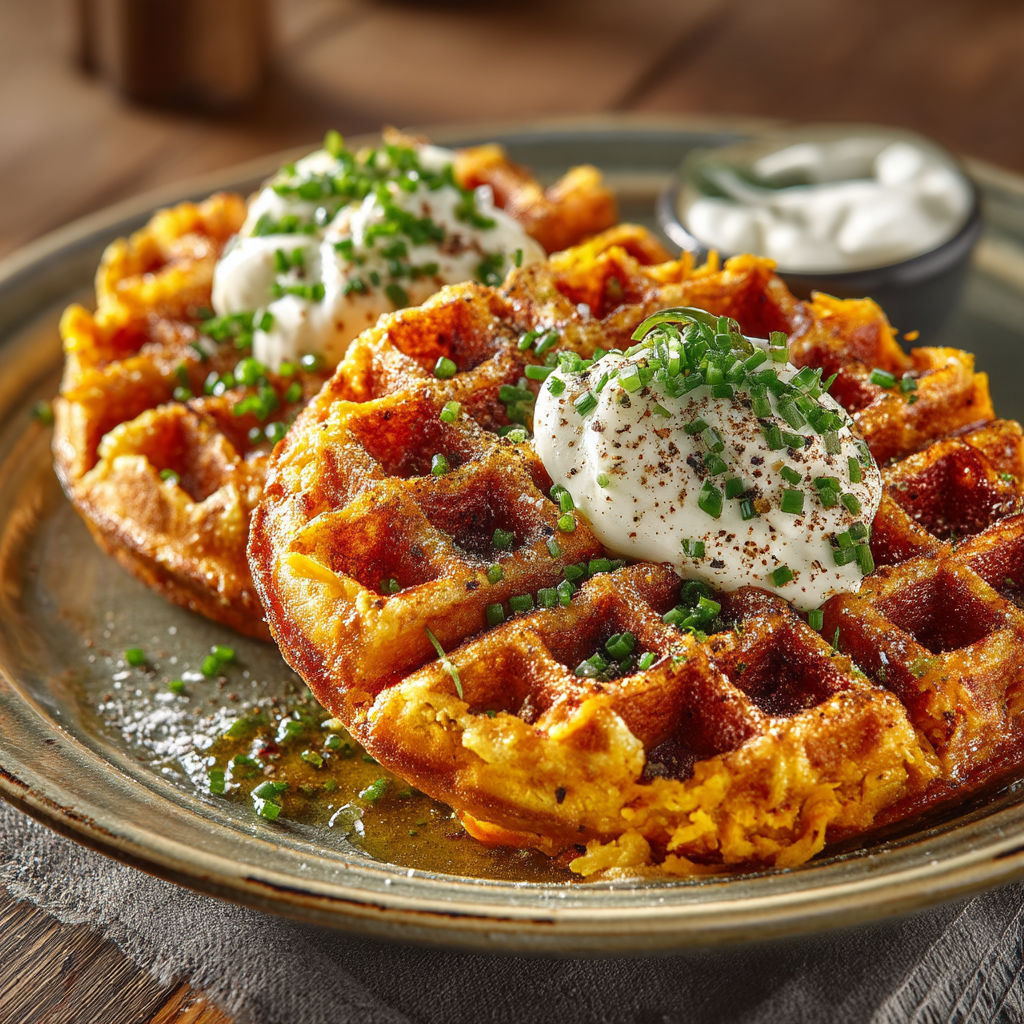 Gaufres salées à la Patate douce.