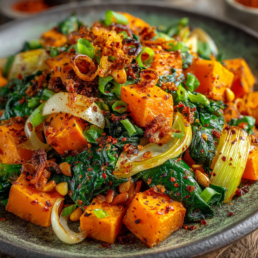 Une salade de légumes et de légumes secs.