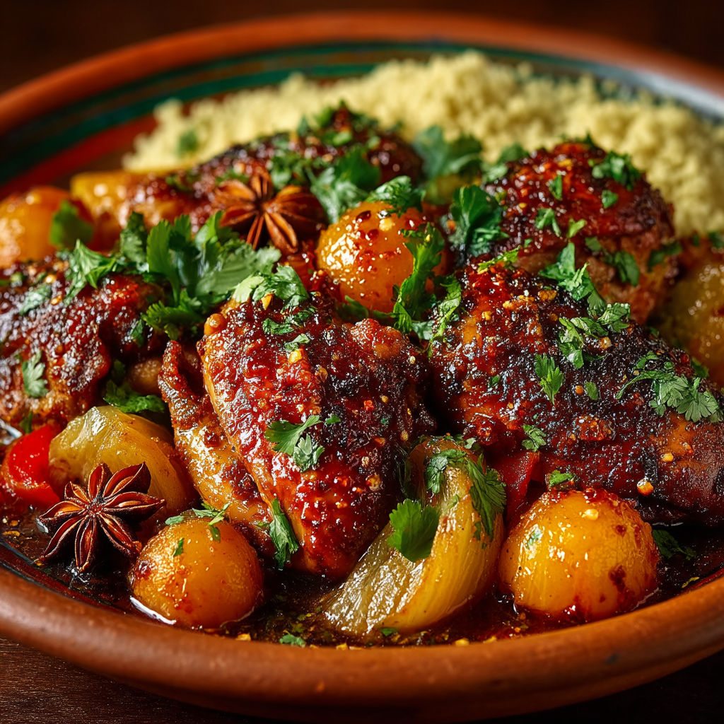 Un plat de poulet avec des légumes et du riz.